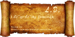 Légrády Dominik névjegykártya